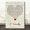 Cheryl Cole 3 Words Script Heart Song Lyric Quote Music Print