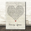 Christy Moore Nancy Spain Script Heart Song Lyric Quote Music Print
