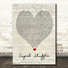 Cupid Cupid Shuffle Script Heart Song Lyric Quote Music Print