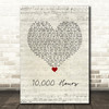 Dan + Shay & Justin Bieber 10,000 Hours Script Heart Song Lyric Quote Music Print