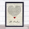 Deaf Havana St Paul's Script Heart Song Lyric Quote Music Print