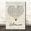 Delerium Silence Script Heart Song Lyric Quote Music Print