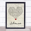 Delerium Silence Script Heart Song Lyric Quote Music Print