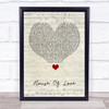 East 17 House Of Love Script Heart Song Lyric Quote Music Print