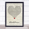 Ed Sheeran Bloodstream Script Heart Song Lyric Quote Music Print