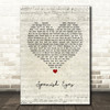 Engelbert Humperdinck Spanish Eyes Script Heart Song Lyric Quote Music Print