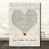 Ernie Halter You Make Me Smile Script Heart Song Lyric Quote Music Print