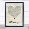 Florida Georgia Line Blessings Script Heart Song Lyric Quote Music Print