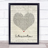 Gentleman Intoxication Script Heart Song Lyric Quote Music Print