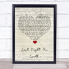 Green Day Last Night On Earth Script Heart Song Lyric Quote Music Print