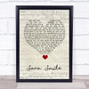 Hall & Oates Sara Smile Script Heart Song Lyric Quote Music Print