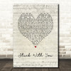Huey Lewis And The News Stuck With You Script Heart Song Lyric Quote Music Print