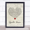 Jack Johnson Upside Down Script Heart Song Lyric Quote Music Print