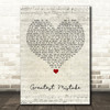 Jack Savoretti Greatest Mistake Script Heart Song Lyric Quote Music Print