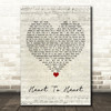 James Blunt Heart To Heart Script Heart Song Lyric Quote Music Print