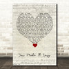 Jason Aldean You Make It Easy Script Heart Song Lyric Quote Music Print