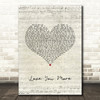 JLS Love You More Script Heart Song Lyric Quote Music Print