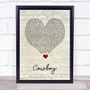 Kid Rock Cowboy Script Heart Song Lyric Quote Music Print