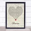 Laura Branigan Gloria Script Heart Song Lyric Quote Music Print