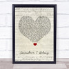 Linkin Park Somewhere I Belong Script Heart Song Lyric Quote Music Print