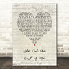 Luke Combs She Got the Best of Me Script Heart Song Lyric Quote Music Print