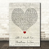 Mariah Carey All I Want For Christmas Is You Script Heart Song Lyric Quote Music Print