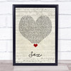 N-Dubz Sex Script Heart Song Lyric Quote Music Print