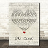 Neil Sedaka Oh! Carol Script Heart Song Lyric Quote Music Print