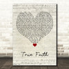 New Order True Faith Script Heart Song Lyric Quote Music Print