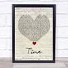 NF Time Script Heart Song Lyric Quote Music Print