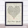 Old Dominion One Man Band Script Heart Song Lyric Quote Music Print