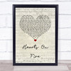 Passenger Hearts On Fire Script Heart Song Lyric Quote Music Print