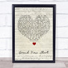 Paul Weller Brand New Start Script Heart Song Lyric Quote Music Print