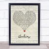 Pulp Babies Script Heart Song Lyric Quote Music Print