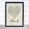 Rascal Flatts Stand Script Heart Song Lyric Quote Music Print