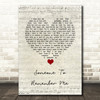 Russell Watson Someone to remember me Script Heart Song Lyric Quote Music Print