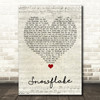 Sia Snowflake Script Heart Song Lyric Quote Music Print