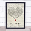 Sinach Way Maker Script Heart Song Lyric Quote Music Print