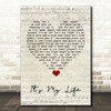 Talk Talk It's My Life Script Heart Song Lyric Quote Music Print