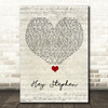 Taylor Swift Hey Stephen Script Heart Song Lyric Quote Music Print