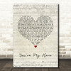 Teresa James You're my hero Script Heart Song Lyric Quote Music Print