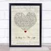 The Beatles A Day In The Life Script Heart Song Lyric Quote Music Print