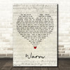 The Coronas Warm Script Heart Song Lyric Quote Music Print
