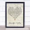 The Hollies Jennifer Eccles Script Heart Song Lyric Quote Music Print