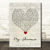 The Knack My Sharona Script Heart Song Lyric Quote Music Print