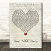 The Menzingers Your Wild Years Script Heart Song Lyric Quote Music Print
