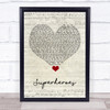 The Script Superheroes Script Heart Song Lyric Quote Music Print