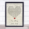 The Stone Roses Ten Storey Love Song Script Heart Song Lyric Quote Music Print