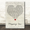 The Vamps Missing You Script Heart Song Lyric Quote Music Print