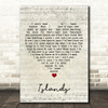 The xx Islands Script Heart Song Lyric Quote Music Print